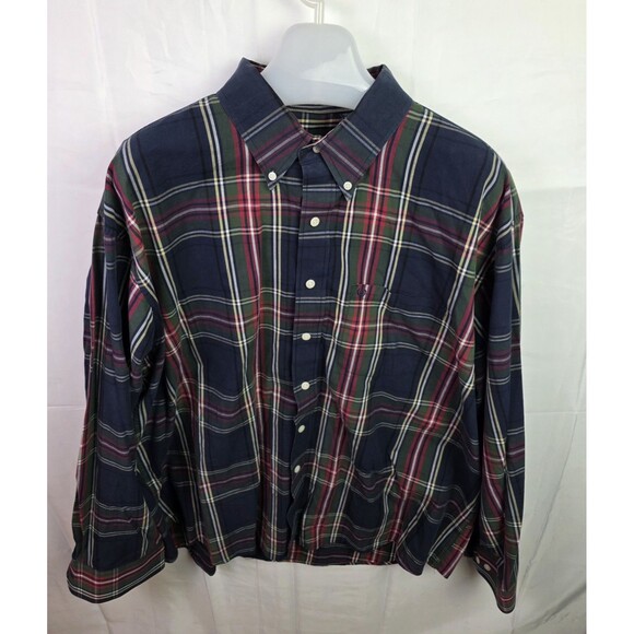 IZOD Men's XXL Multicolored Plaid Button Up Long Sleeve Shirt - Picture 2 of 8